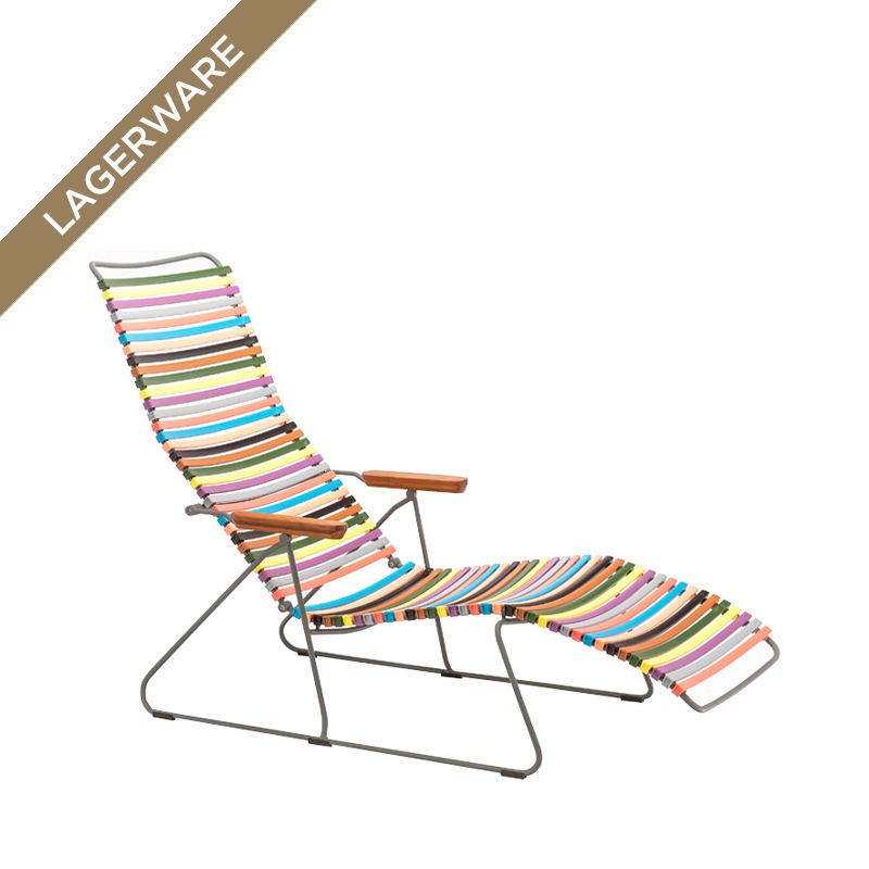 Houe CLICK Sonnenliege mit verstellbarer Rückenlehne, Multi Red/Yellow